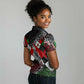 Jomo Kenyatta Women Polo Shirt with Roots Resistance Renaissance and Kenyan Patchwork Pattern Tribute - African Pride