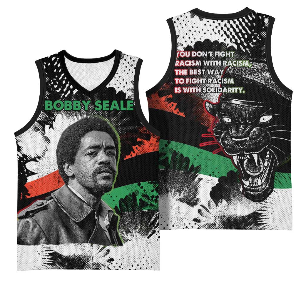 Bobby Seale Basketball Jersey Black Panther Artwork Solidarity Quote Revolutionary Civil Rights Tribute - African Pride