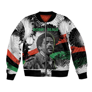 Bobby Seale Bomber Jacket Black Panther Artwork Solidarity Quote Revolutionary Civil Rights Tribute - African Pride
