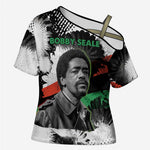 Bobby Seale Cross Shoulder Shirt Black Panther Artwork Solidarity Quote Revolutionary Civil Rights Tribute - African Pride