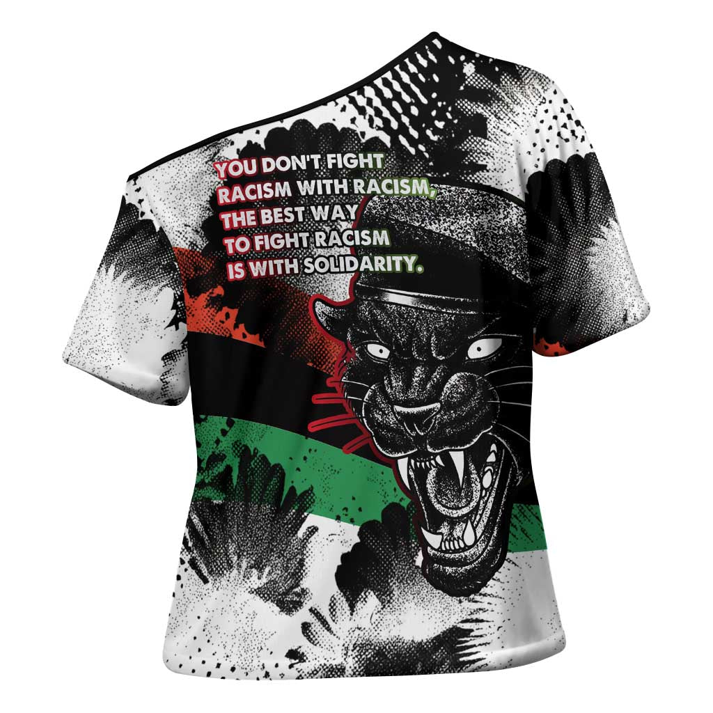 Bobby Seale Cross Shoulder Shirt Black Panther Artwork Solidarity Quote Revolutionary Civil Rights Tribute - African Pride