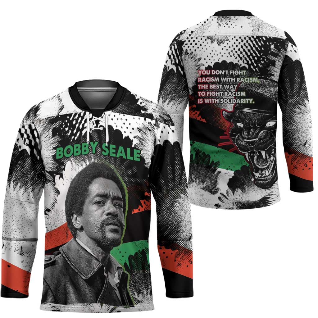Bobby Seale Hockey Jersey Black Panther Artwork Solidarity Quote Revolutionary Civil Rights Tribute - African Pride