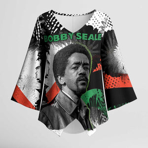 Bobby Seale Kimono Sleeve Blouse Black Panther Artwork Solidarity Quote Revolutionary Civil Rights Tribute - African Pride