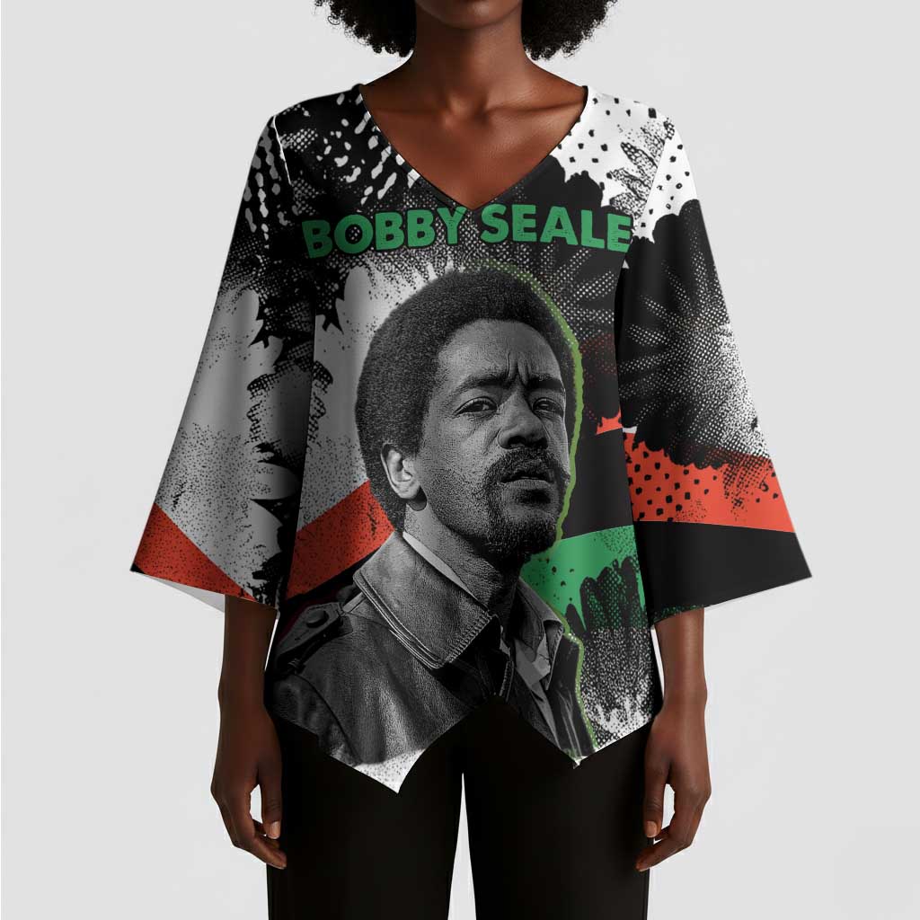 Bobby Seale Kimono Sleeve Blouse Black Panther Artwork Solidarity Quote Revolutionary Civil Rights Tribute - African Pride