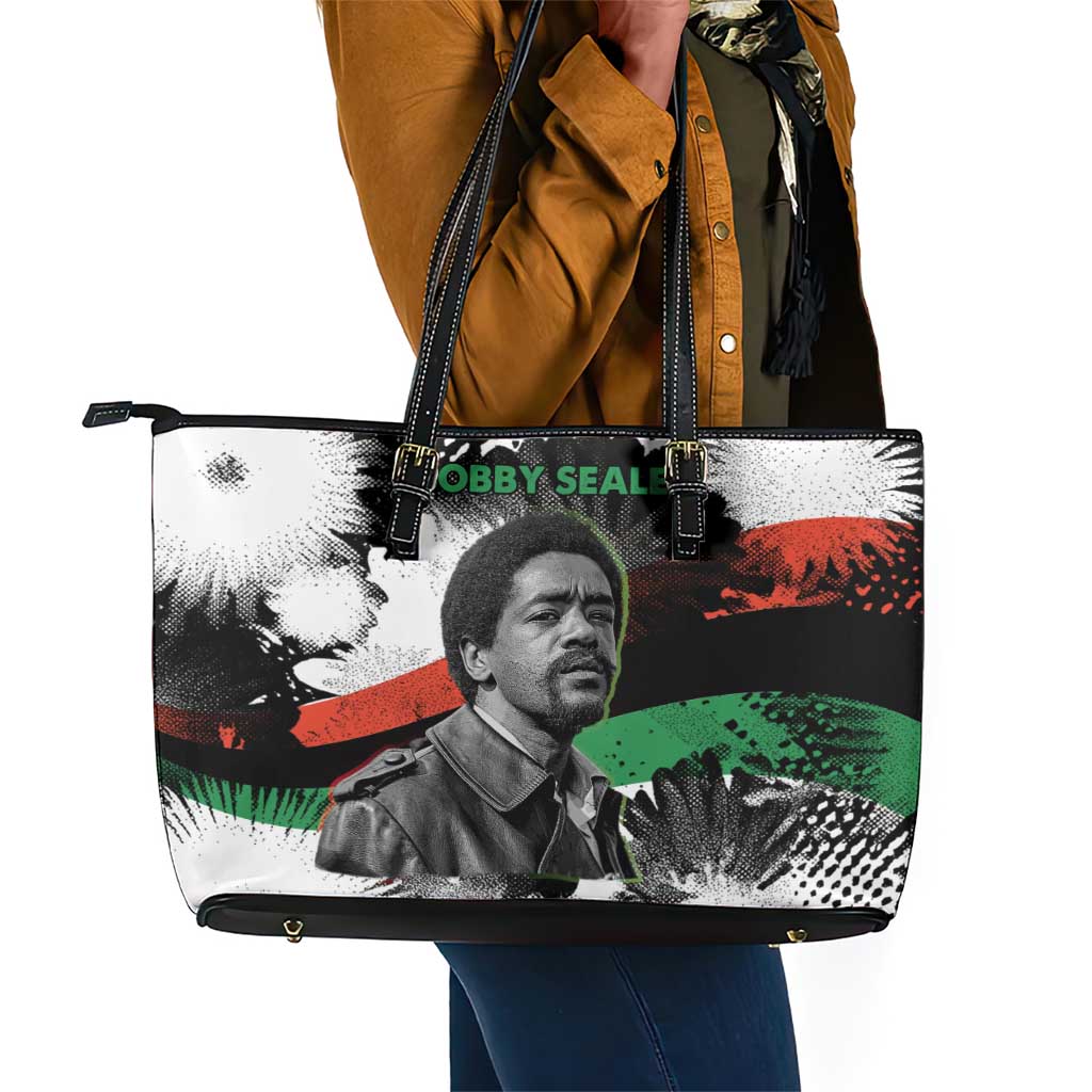 Bobby Seale Leather Tote Bag Black Panther Artwork Solidarity Quote Revolutionary Civil Rights Tribute - African Pride