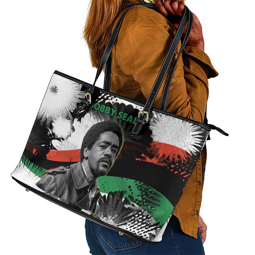 Bobby Seale Leather Tote Bag Black Panther Artwork Solidarity Quote Revolutionary Civil Rights Tribute - African Pride