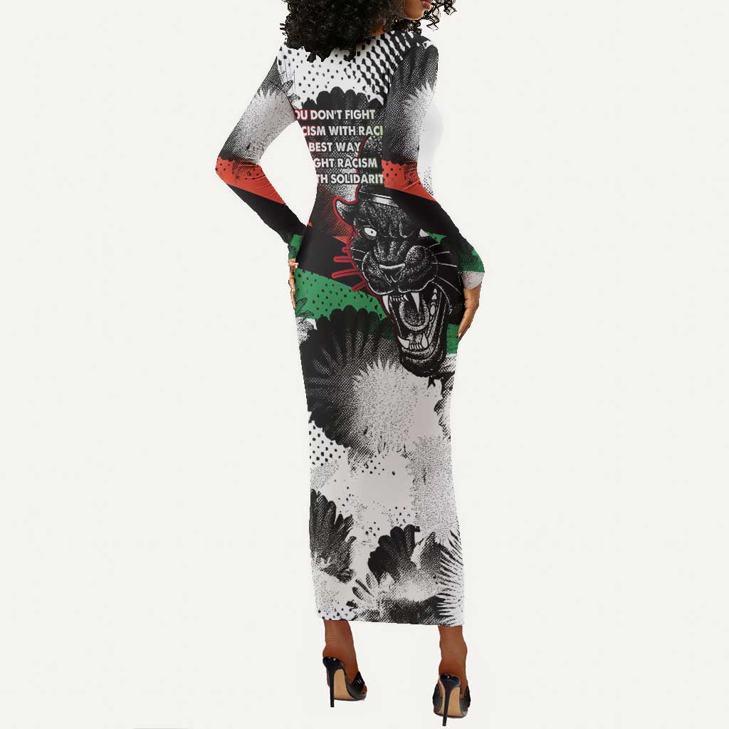 Bobby Seale Long Sleeve Bodycon Dress Black Panther Artwork Solidarity Quote Revolutionary Civil Rights Tribute - African Pride