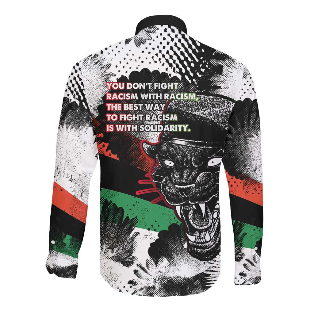Bobby Seale Long Sleeve Button Shirt Black Panther Artwork Solidarity Quote Revolutionary Civil Rights Tribute - African Pride