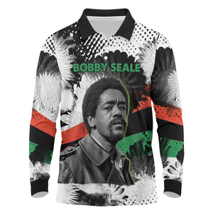 Bobby Seale Long Sleeve Polo Shirt Black Panther Artwork Solidarity Quote Revolutionary Civil Rights Tribute - African Pride