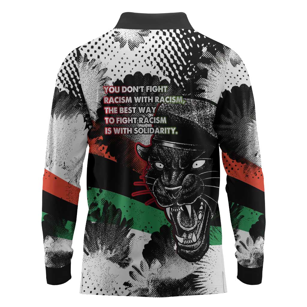 Bobby Seale Long Sleeve Polo Shirt Black Panther Artwork Solidarity Quote Revolutionary Civil Rights Tribute - African Pride