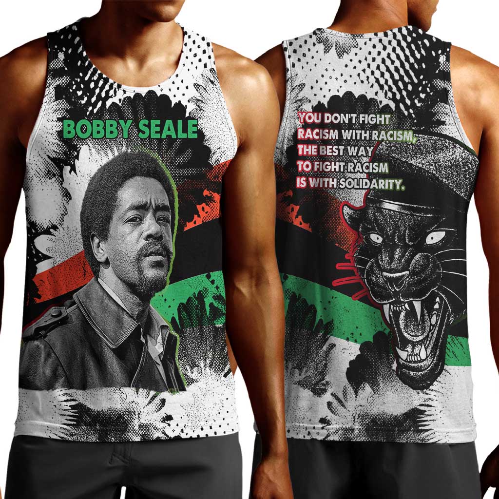 Bobby Seale Men Tank Top Black Panther Artwork Solidarity Quote Revolutionary Civil Rights Tribute - African Pride