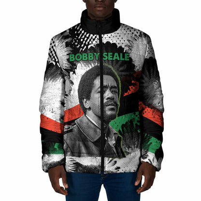 Bobby Seale Padded Jacket Black Panther Artwork Solidarity Quote Revolutionary Civil Rights Tribute - African Pride