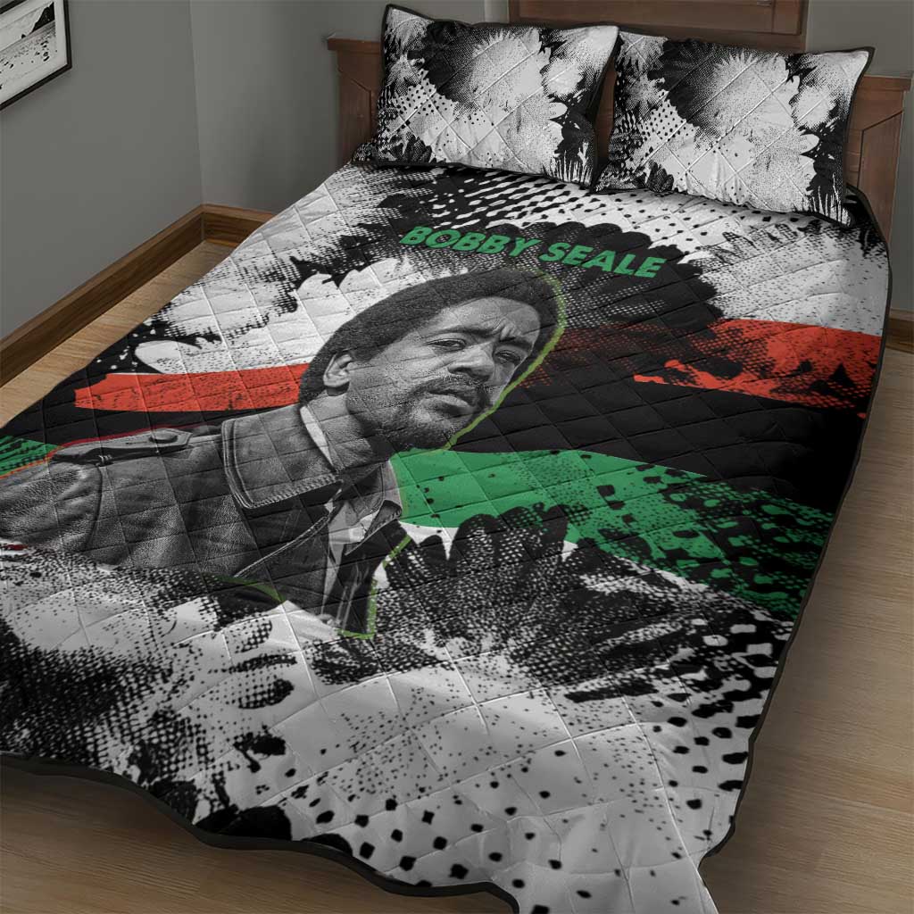 Bobby Seale Quilt Bed Set Black Panther Artwork Solidarity Quote Revolutionary Civil Rights Tribute - African Pride