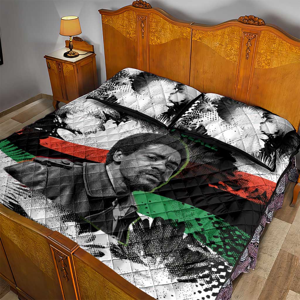 Bobby Seale Quilt Bed Set Black Panther Artwork Solidarity Quote Revolutionary Civil Rights Tribute - African Pride