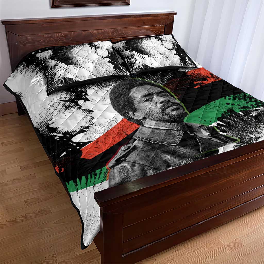 Bobby Seale Quilt Bed Set Black Panther Artwork Solidarity Quote Revolutionary Civil Rights Tribute - African Pride
