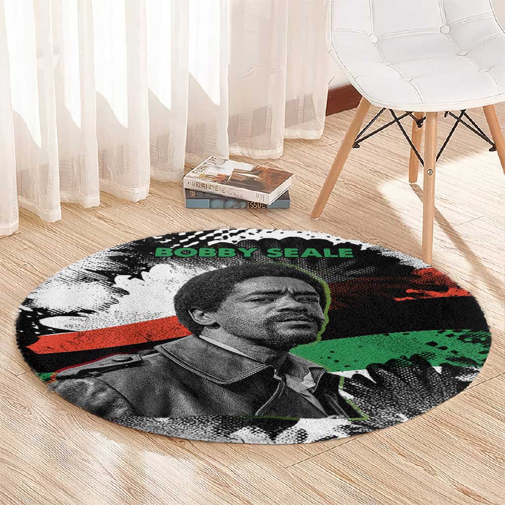Bobby Seale Round Carpet Black Panther Artwork Solidarity Quote Revolutionary Civil Rights Tribute - African Pride
