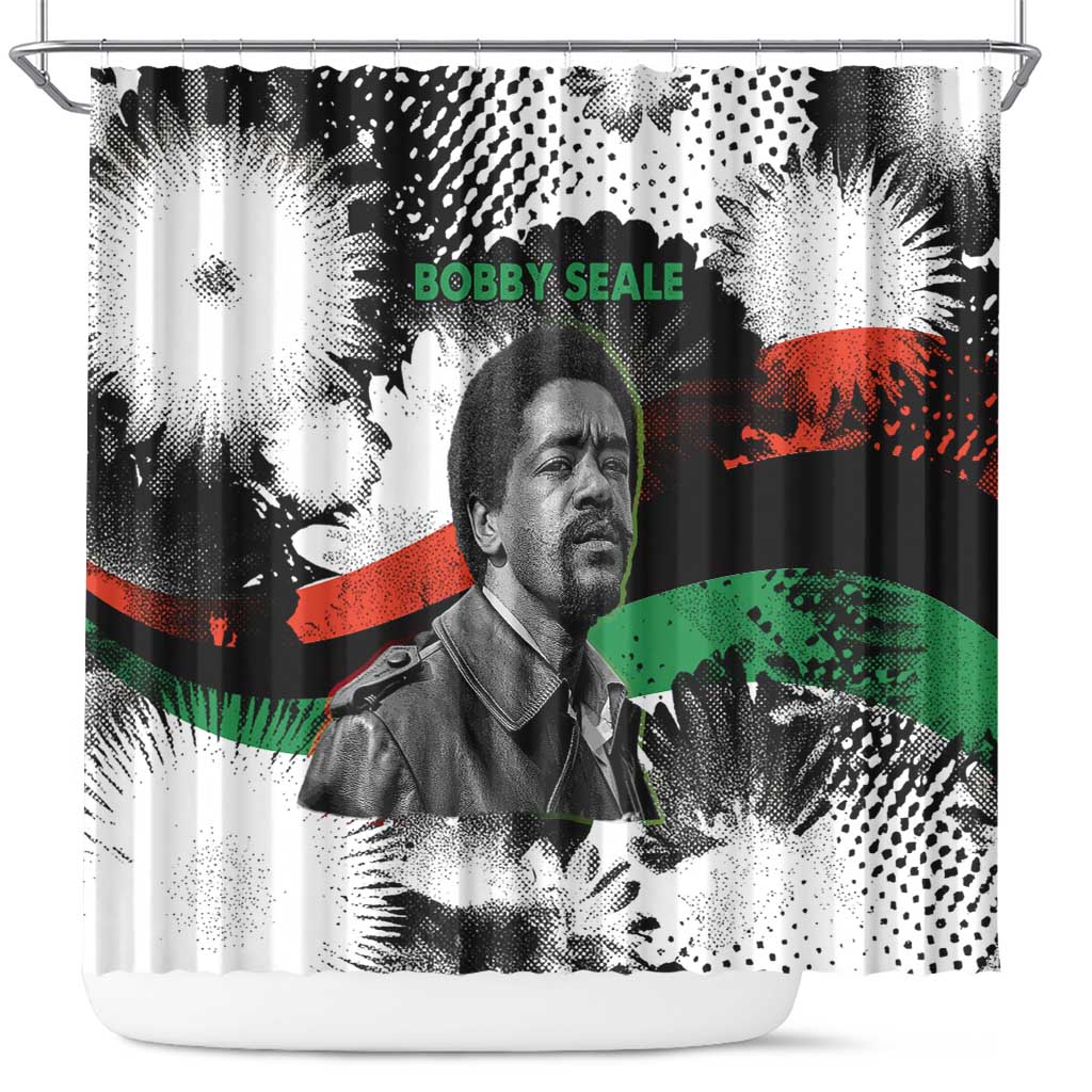 Bobby Seale Shower Curtain Black Panther Artwork Solidarity Quote Revolutionary Civil Rights Tribute - African Pride