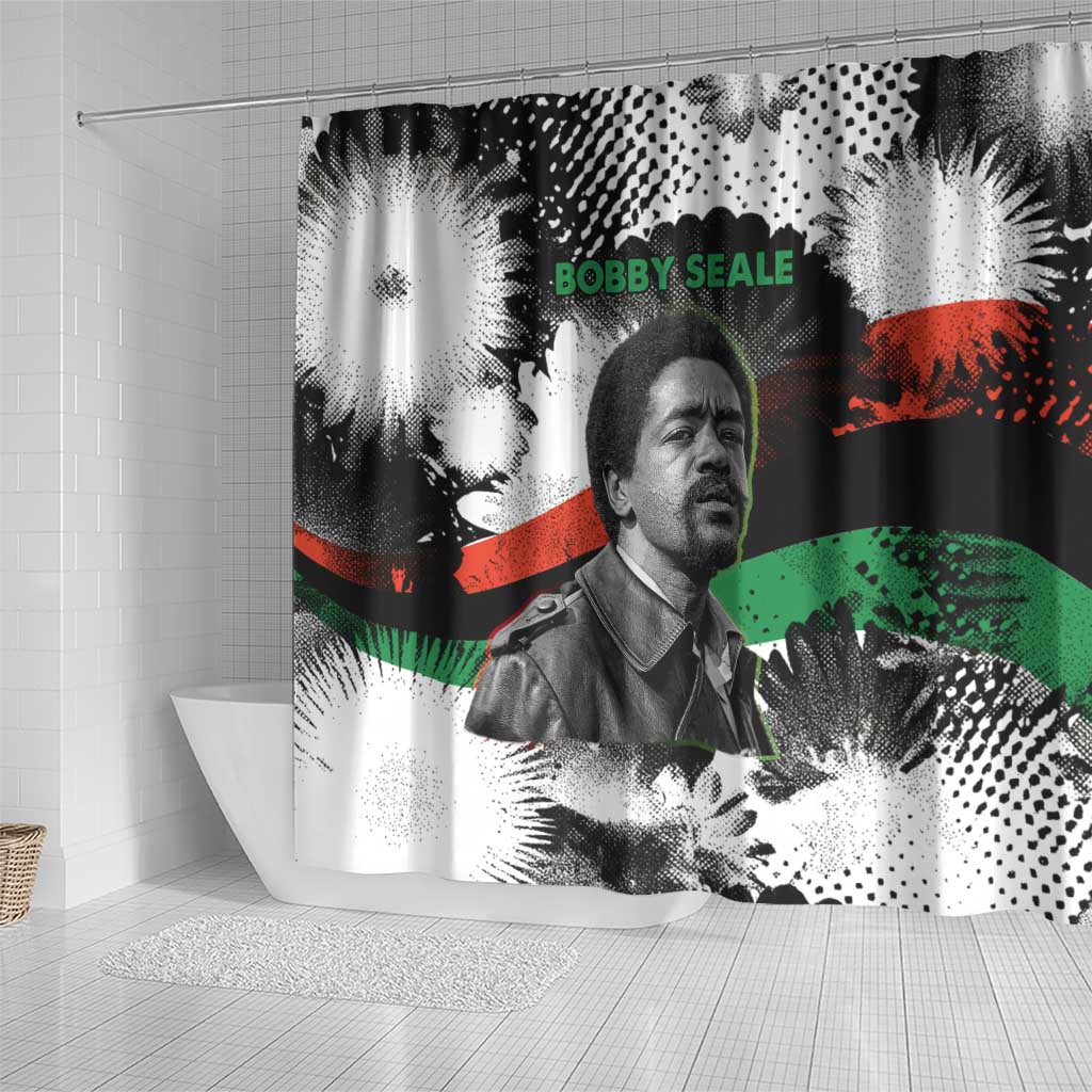 Bobby Seale Shower Curtain Black Panther Artwork Solidarity Quote Revolutionary Civil Rights Tribute - African Pride