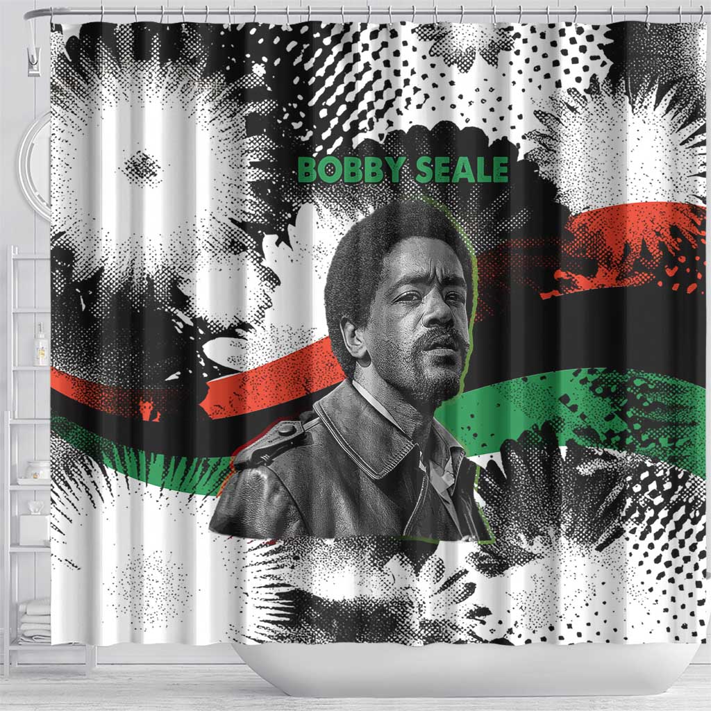 Bobby Seale Shower Curtain Black Panther Artwork Solidarity Quote Revolutionary Civil Rights Tribute - African Pride