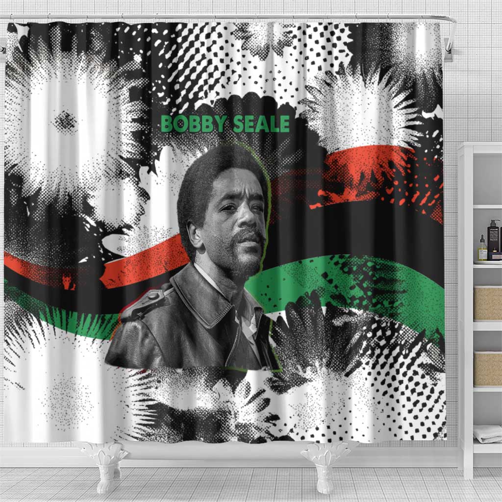 Bobby Seale Shower Curtain Black Panther Artwork Solidarity Quote Revolutionary Civil Rights Tribute - African Pride