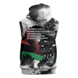 Bobby Seale Sleeveless Zip Hoodie Black Panther Artwork Solidarity Quote Revolutionary Civil Rights Tribute - African Pride