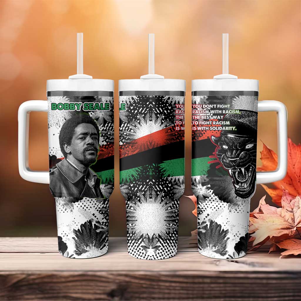 Bobby Seale Tumbler With Handle Black Panther Artwork Solidarity Quote Revolutionary Civil Rights Tribute - African Pride