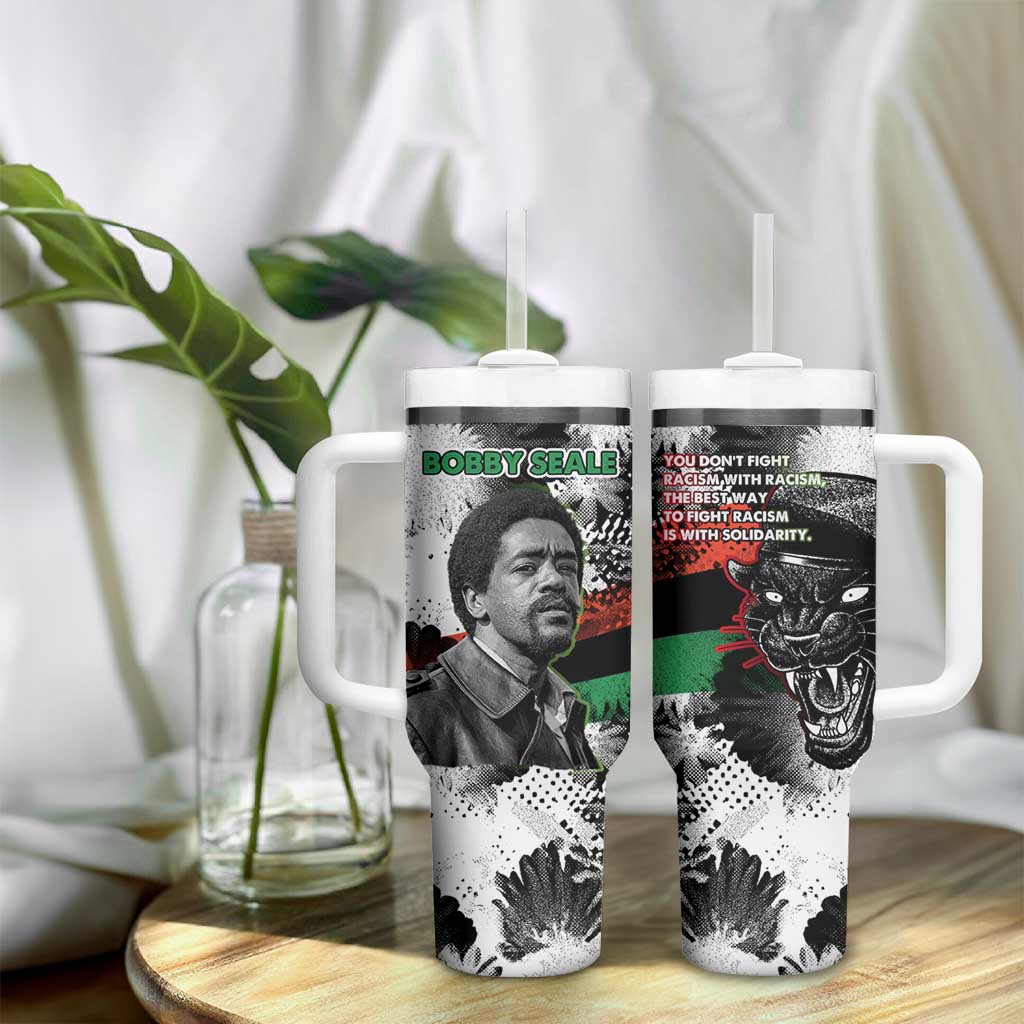 Bobby Seale Tumbler With Handle Black Panther Artwork Solidarity Quote Revolutionary Civil Rights Tribute - African Pride