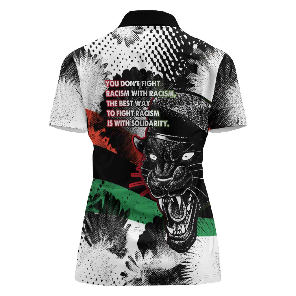 Bobby Seale Women Polo Shirt Black Panther Artwork Solidarity Quote Revolutionary Civil Rights Tribute - African Pride