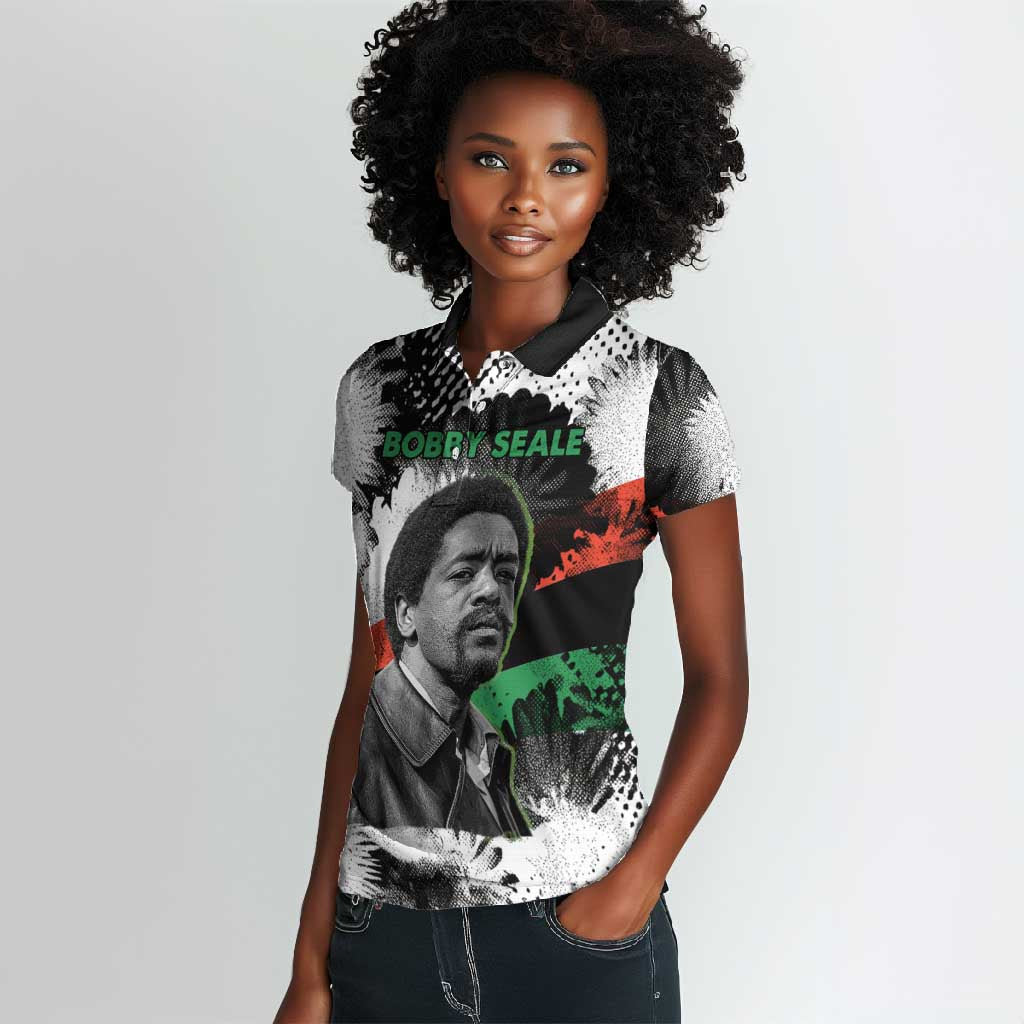 Bobby Seale Women Polo Shirt Black Panther Artwork Solidarity Quote Revolutionary Civil Rights Tribute - African Pride