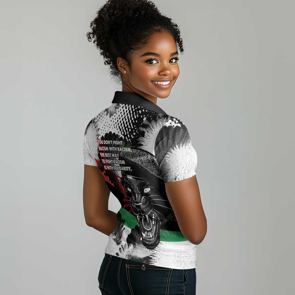 Bobby Seale Women Polo Shirt Black Panther Artwork Solidarity Quote Revolutionary Civil Rights Tribute - African Pride