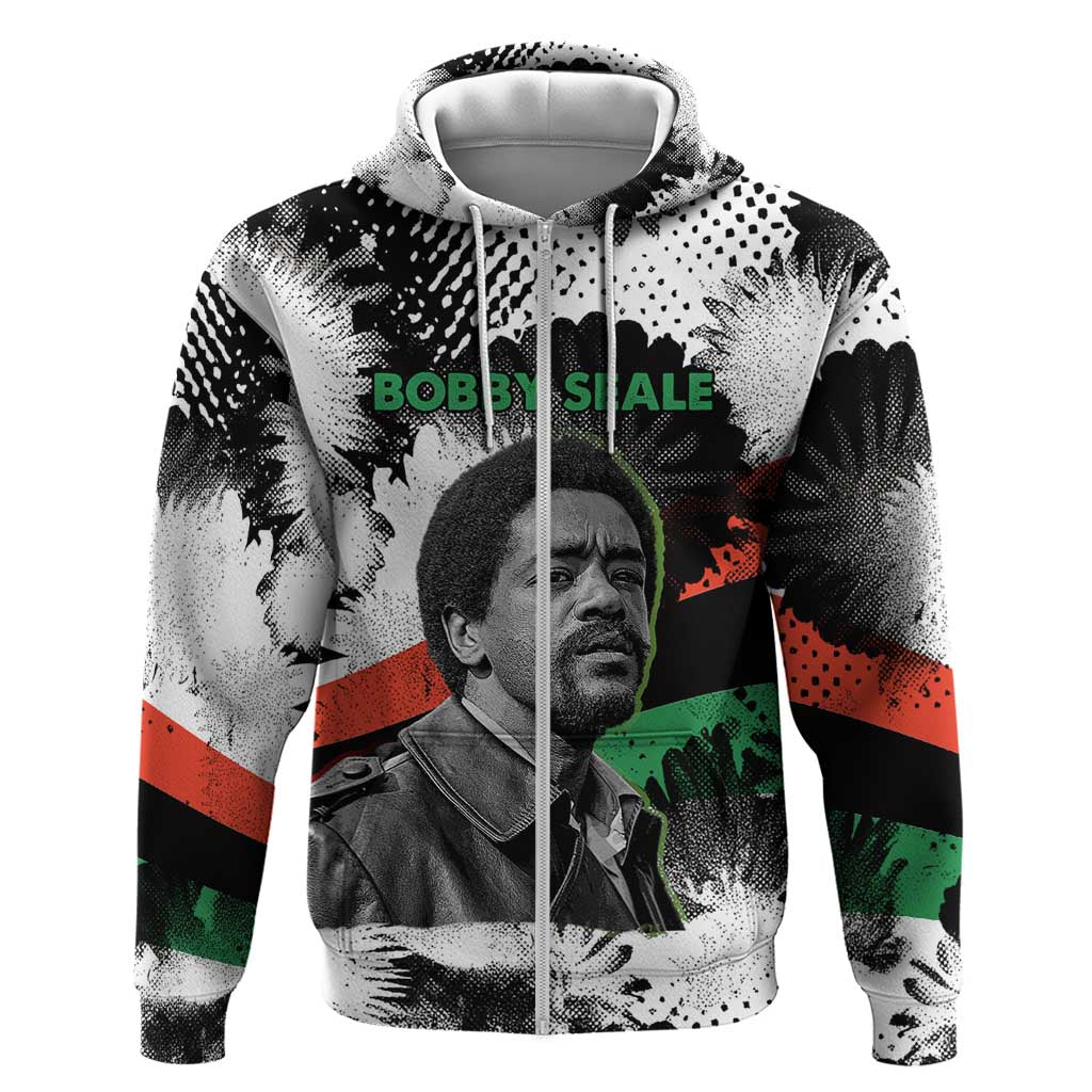 Bobby Seale Zip Hoodie Black Panther Artwork Solidarity Quote Revolutionary Civil Rights Tribute - African Pride