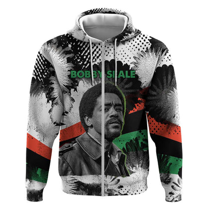 Bobby Seale Zip Hoodie Black Panther Artwork Solidarity Quote Revolutionary Civil Rights Tribute - African Pride
