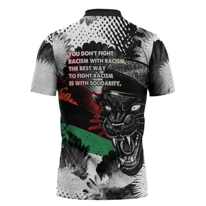 Bobby Seale Zipper Polo Shirt Black Panther Artwork Solidarity Quote Revolutionary Civil Rights Tribute - African Pride