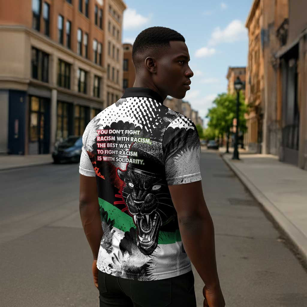 Bobby Seale Zipper Polo Shirt Black Panther Artwork Solidarity Quote Revolutionary Civil Rights Tribute - African Pride