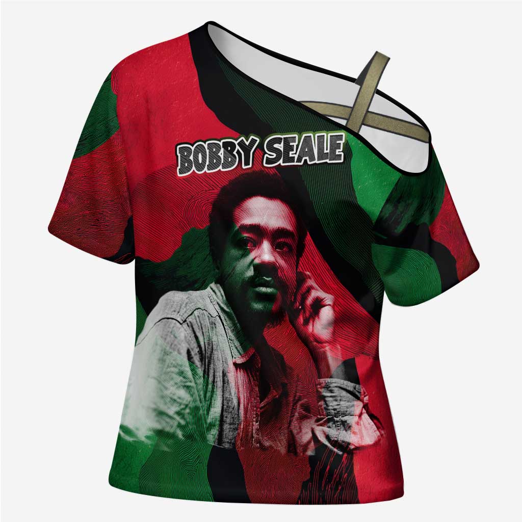 Bobby Seale Cross Shoulder Shirt Black Panther Logo Revolutionary Civil Rights Movement Tribute - African Pride