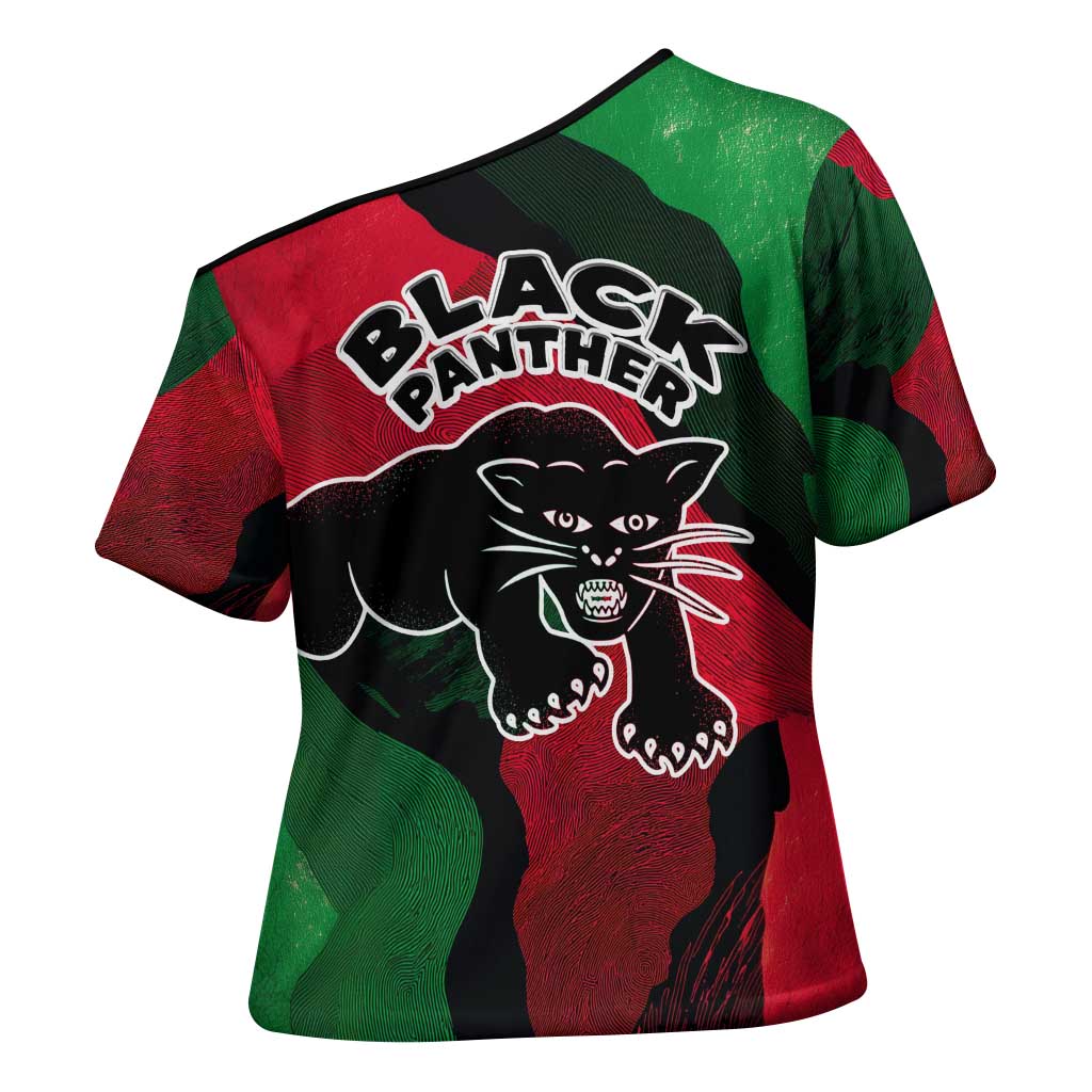 Bobby Seale Cross Shoulder Shirt Black Panther Logo Revolutionary Civil Rights Movement Tribute - African Pride