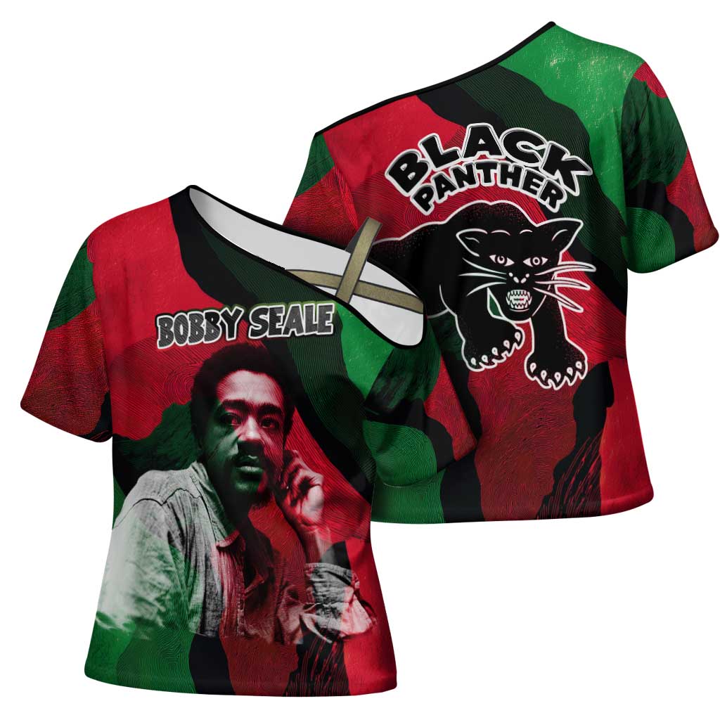 Bobby Seale Cross Shoulder Shirt Black Panther Logo Revolutionary Civil Rights Movement Tribute - African Pride