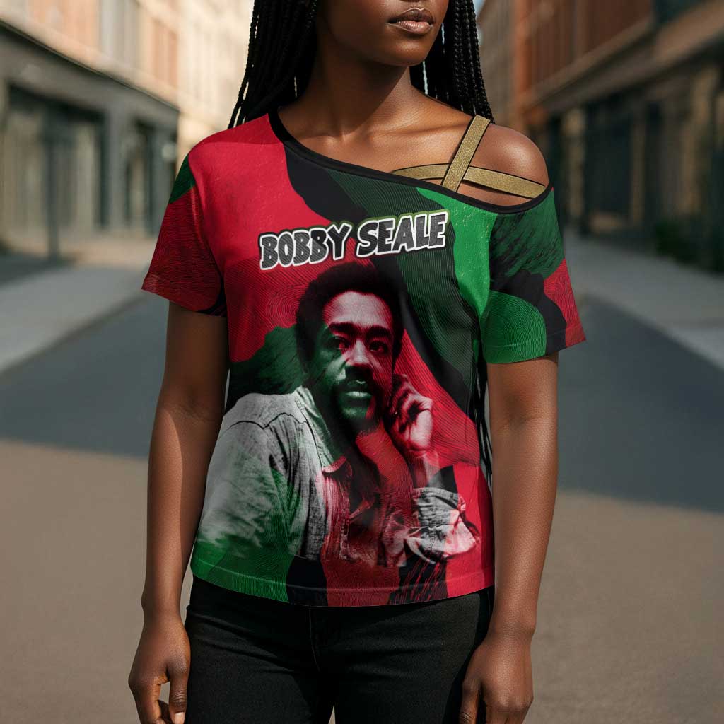 Bobby Seale Cross Shoulder Shirt Black Panther Logo Revolutionary Civil Rights Movement Tribute - African Pride