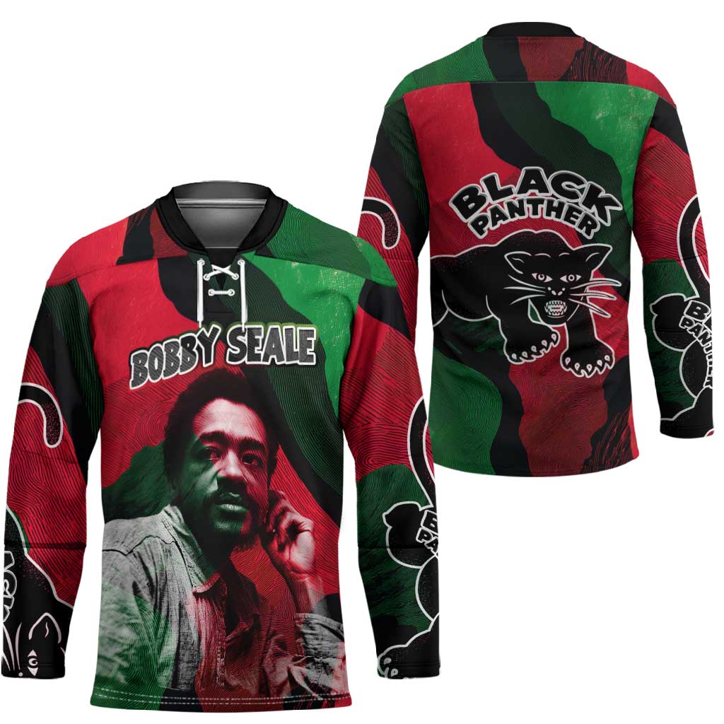 Bobby Seale Hockey Jersey Black Panther Logo Revolutionary Civil Rights Movement Tribute - African Pride