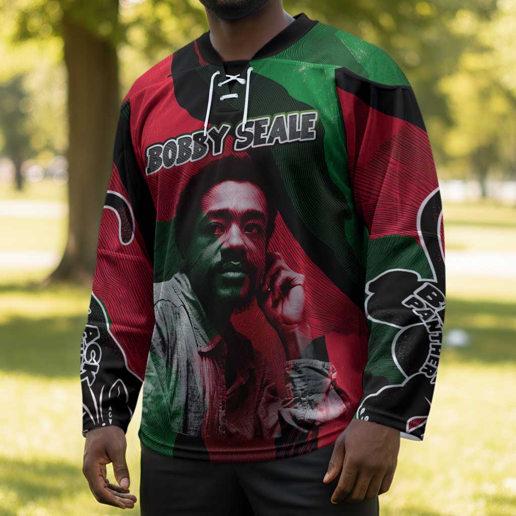 Bobby Seale Hockey Jersey Black Panther Logo Revolutionary Civil Rights Movement Tribute - African Pride