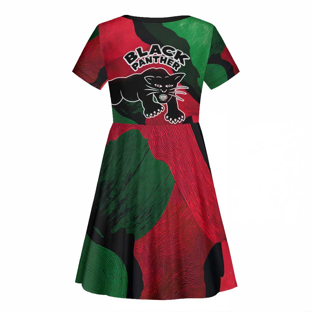 Bobby Seale Kid Short Sleeve Dress Black Panther Logo Revolutionary Civil Rights Movement Tribute - African Pride