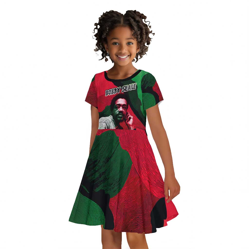 Bobby Seale Kid Short Sleeve Dress Black Panther Logo Revolutionary Civil Rights Movement Tribute - African Pride
