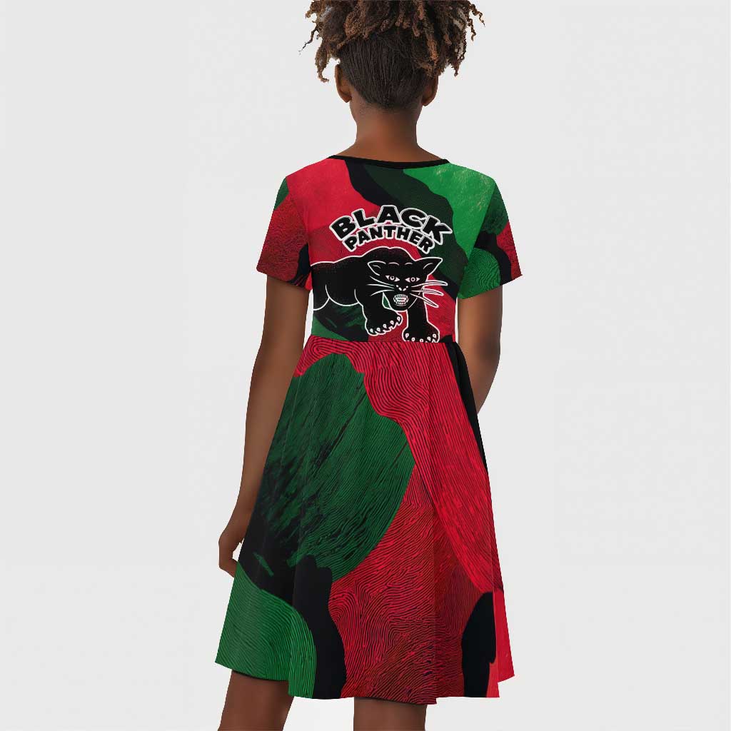 Bobby Seale Kid Short Sleeve Dress Black Panther Logo Revolutionary Civil Rights Movement Tribute - African Pride