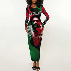 Bobby Seale Long Sleeve Bodycon Dress Black Panther Logo Revolutionary Civil Rights Movement Tribute - African Pride