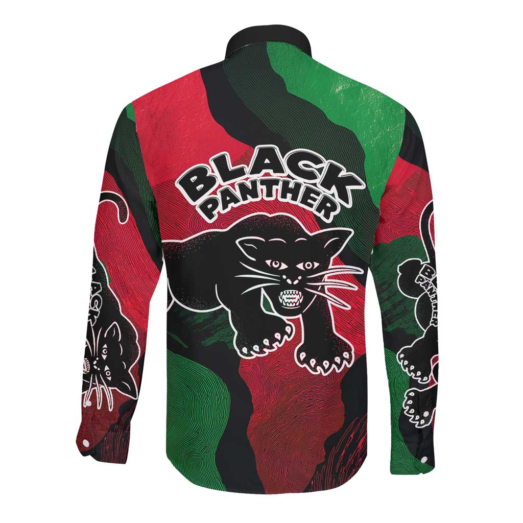 Bobby Seale Long Sleeve Button Shirt Black Panther Logo Revolutionary Civil Rights Movement Tribute - African Pride