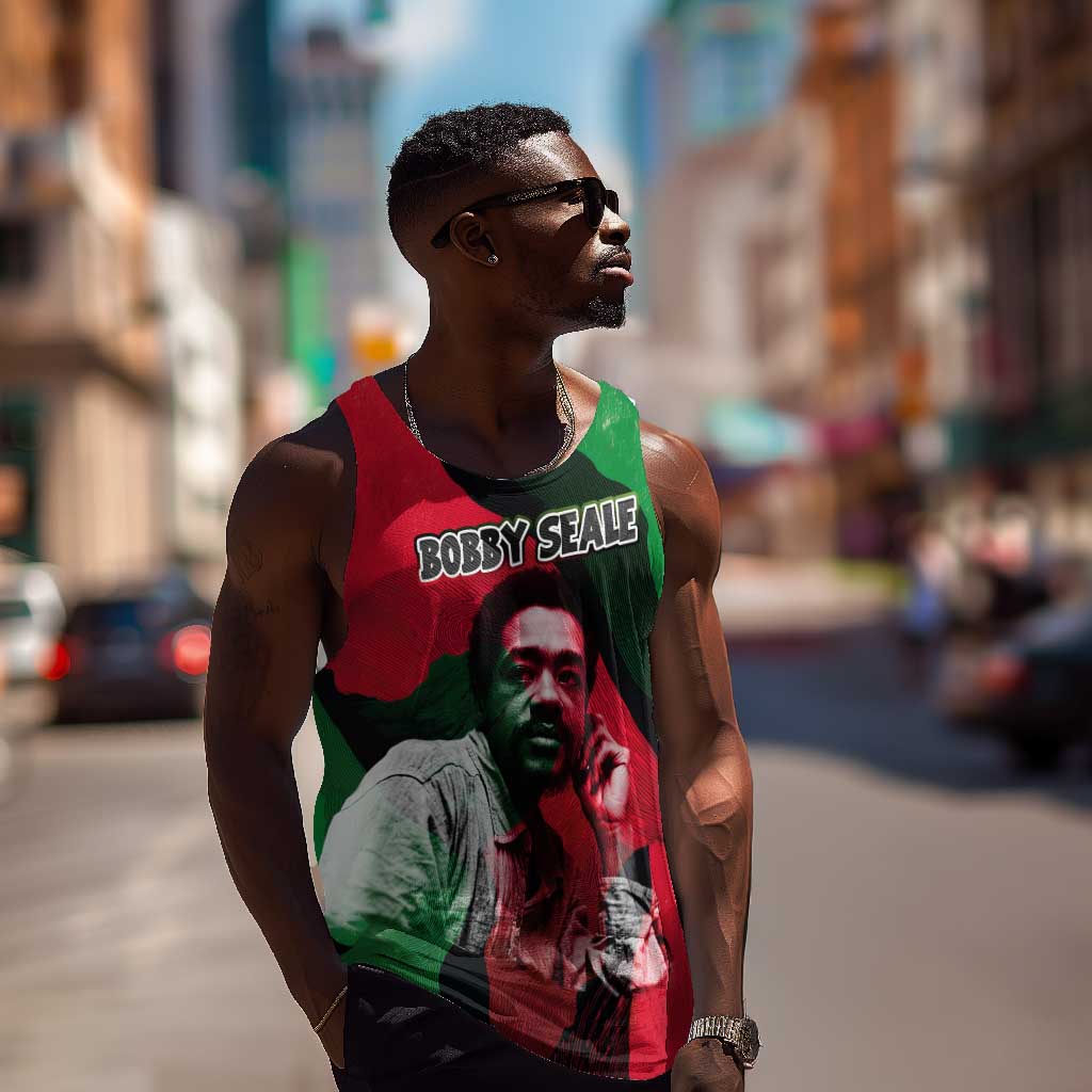 Bobby Seale Men Tank Top Black Panther Logo Revolutionary Civil Rights Movement Tribute - African Pride