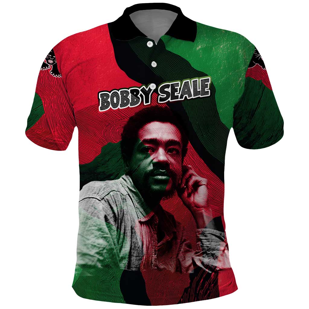 Bobby Seale Polo Shirt Black Panther Logo Revolutionary Civil Rights Movement Tribute - African Pride