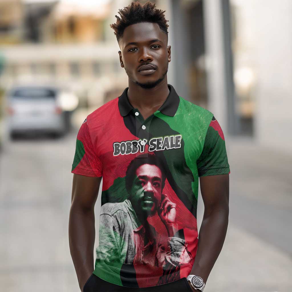 Bobby Seale Polo Shirt Black Panther Logo Revolutionary Civil Rights Movement Tribute - African Pride