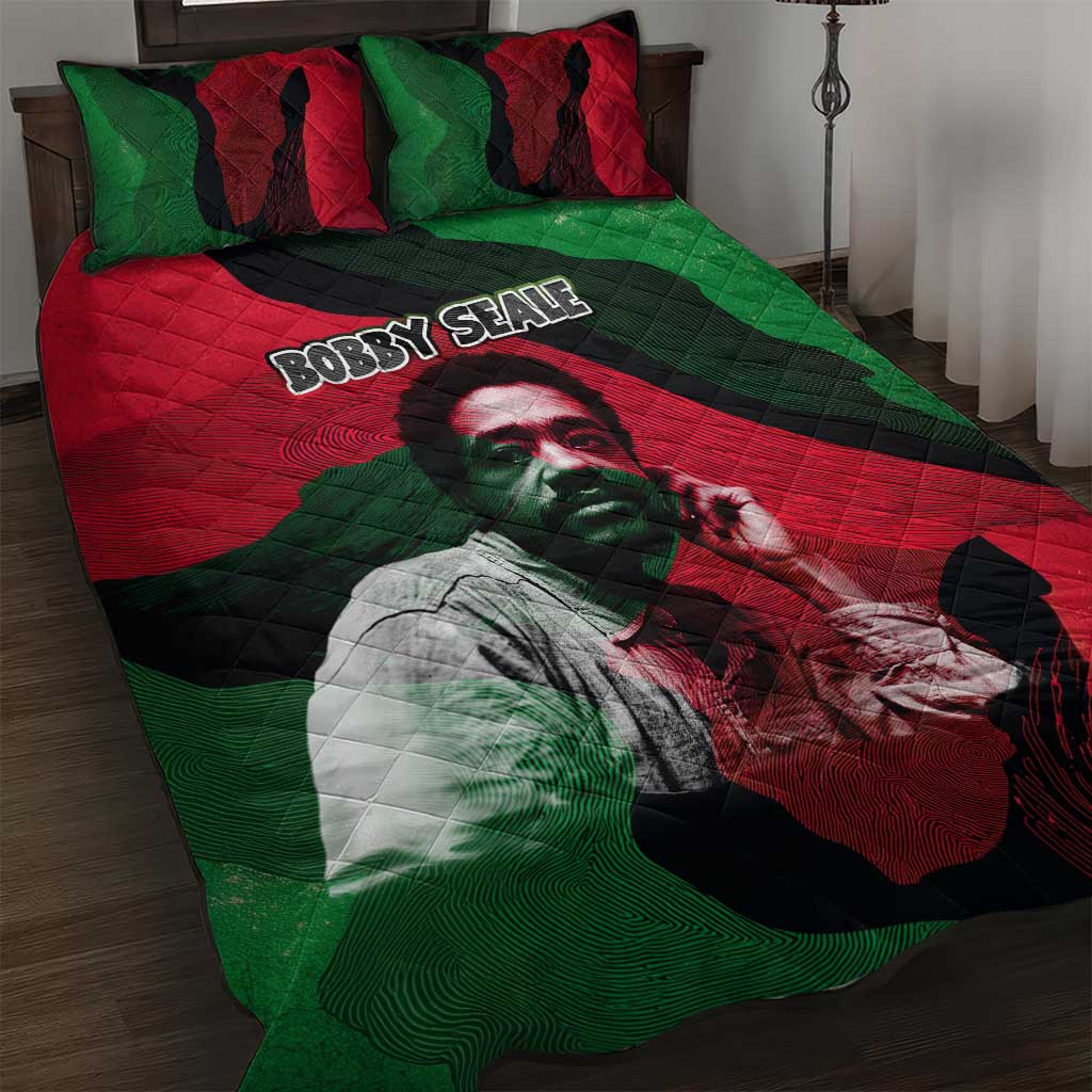 Bobby Seale Quilt Bed Set Black Panther Logo Revolutionary Civil Rights Movement Tribute - African Pride