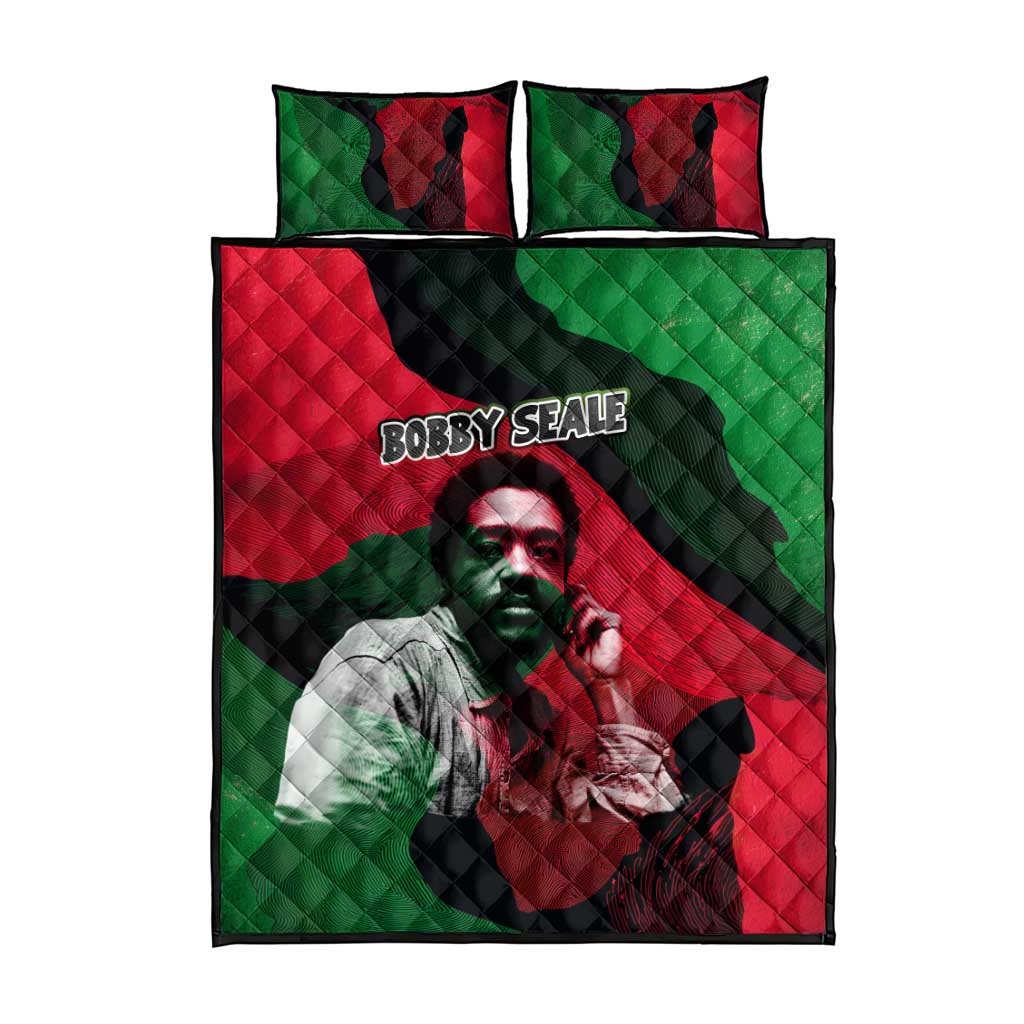 Bobby Seale Quilt Bed Set Black Panther Logo Revolutionary Civil Rights Movement Tribute - African Pride